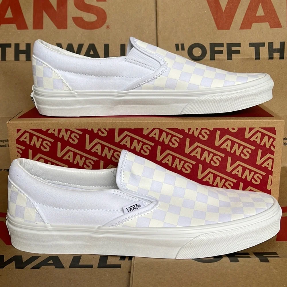 Vans WMNS Classic Slip On Checkerboard True White/ True White sneakers - Picture 5 of 16